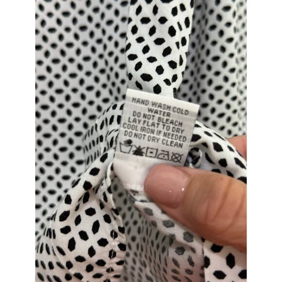Velvet Heart Women's White Black Polka Dot Pattern Button Up Shirt Size XL - Picture 6 of 6